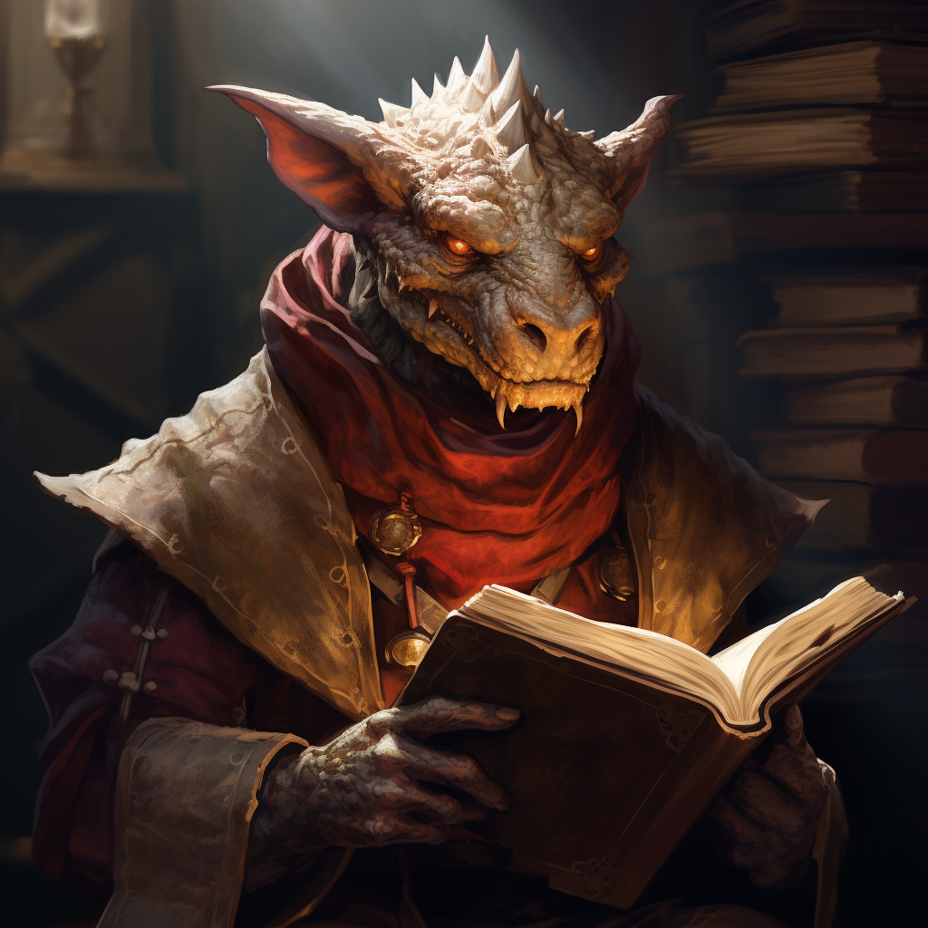 Portrait of a Kobold Cleric Reading