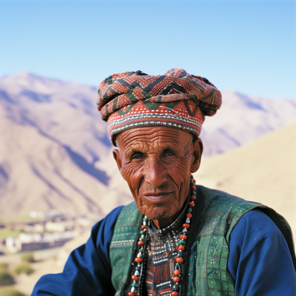 Portrait of a Nomad Model in Desert Storm