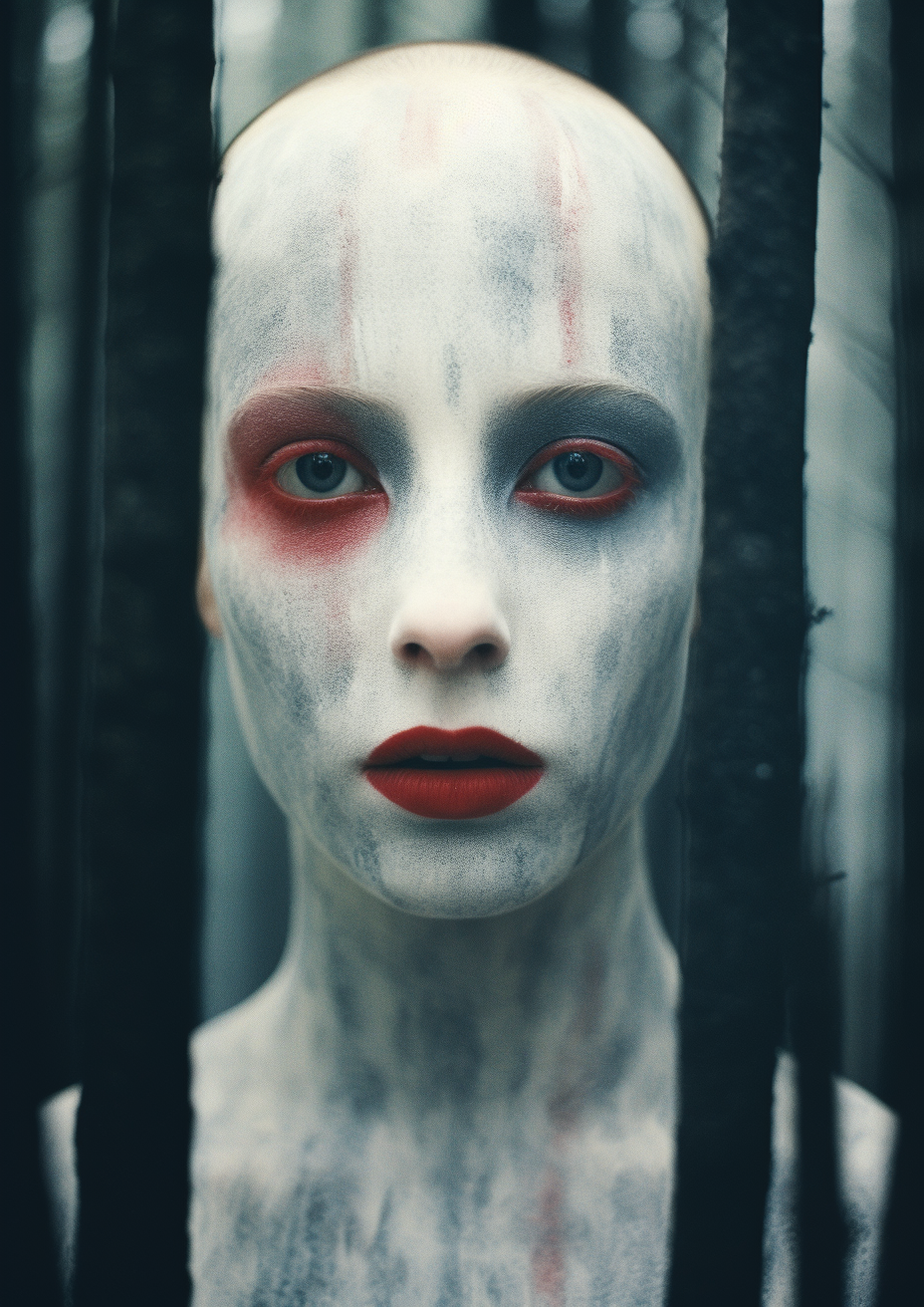 Close-up of woman's face without hair