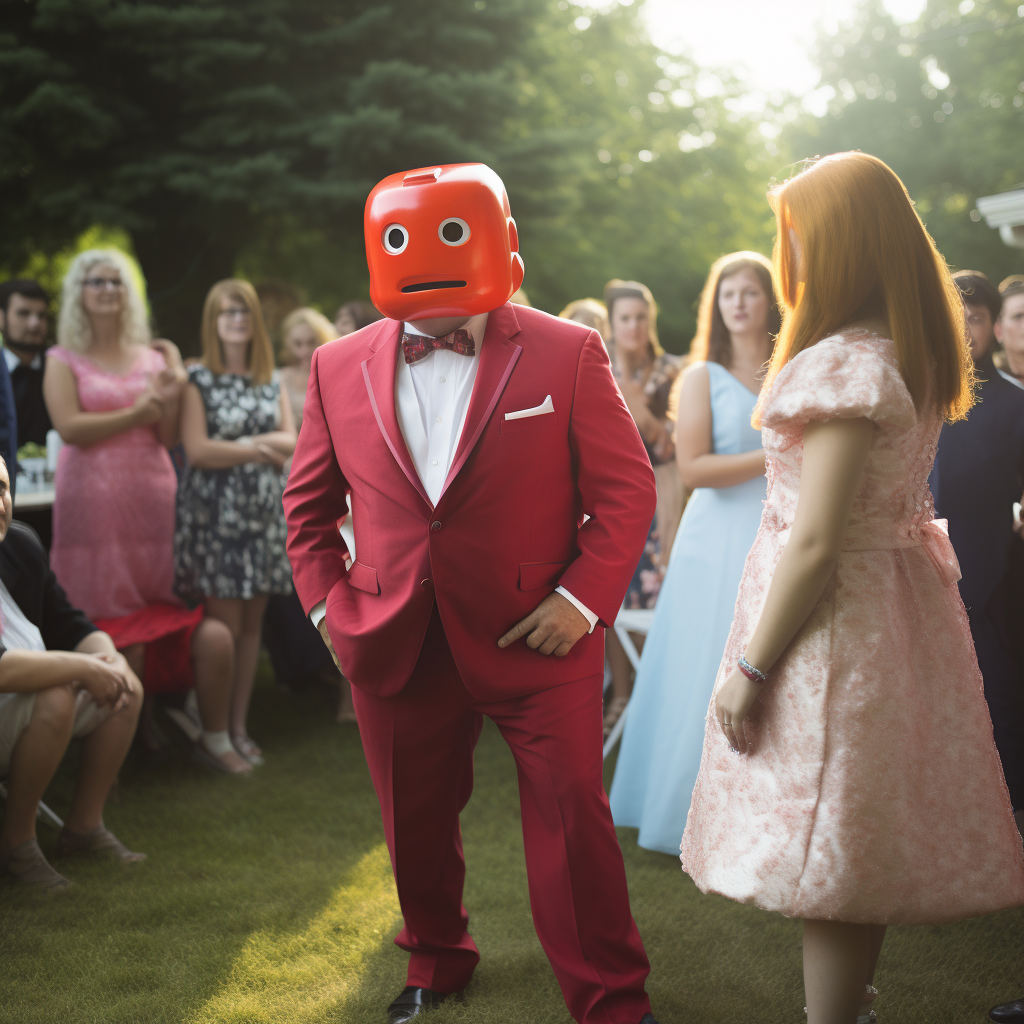 Colorful Kool-Aid Man Sprinkling Joy at Wedding