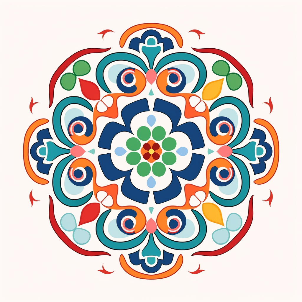 Korean Coloured Ornaments Illustration