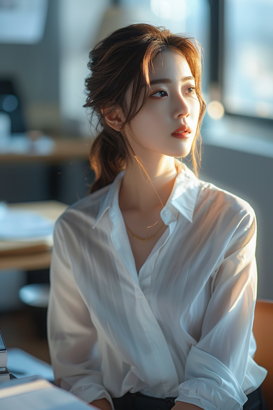 Korean female model as secretary portrait