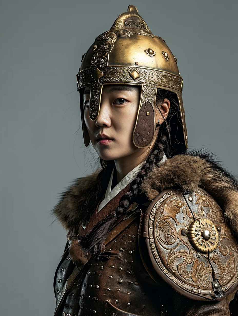 Korean Female Warrior in Leather Armor