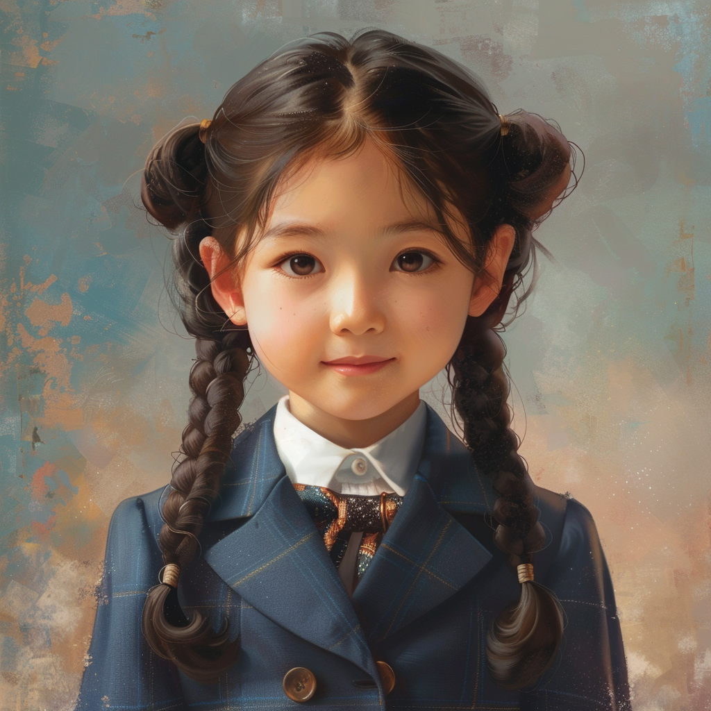 Young Korean girl in graduation suit