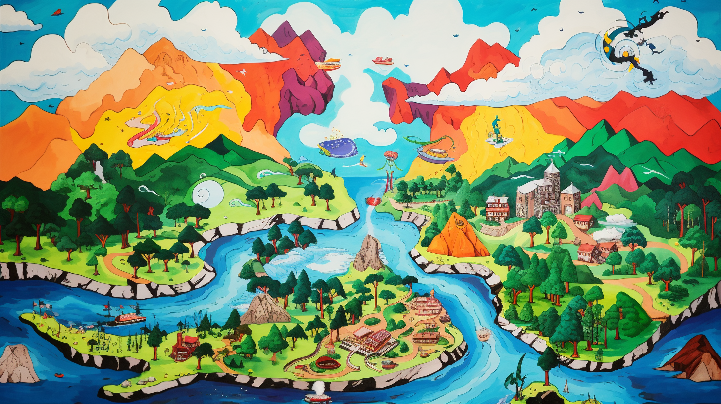 Korean landscape fauvism art world map