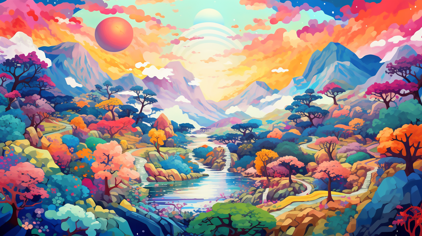 Vibrant Korean Landscape Fauvism Art