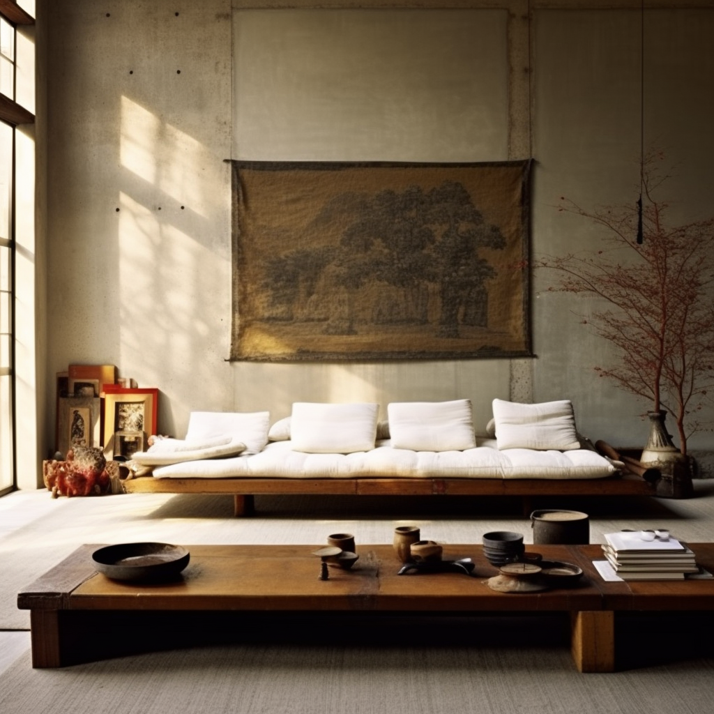 Natural and Vintage Korean Living Room Design