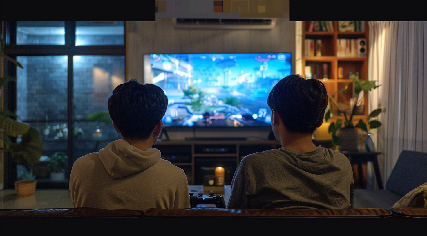 Korean men playing video games