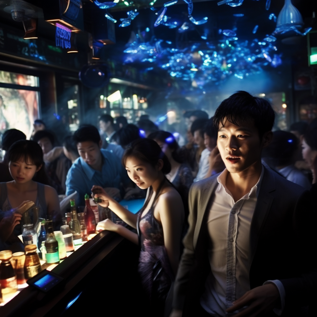 Vibrant Korean Party Club Scene