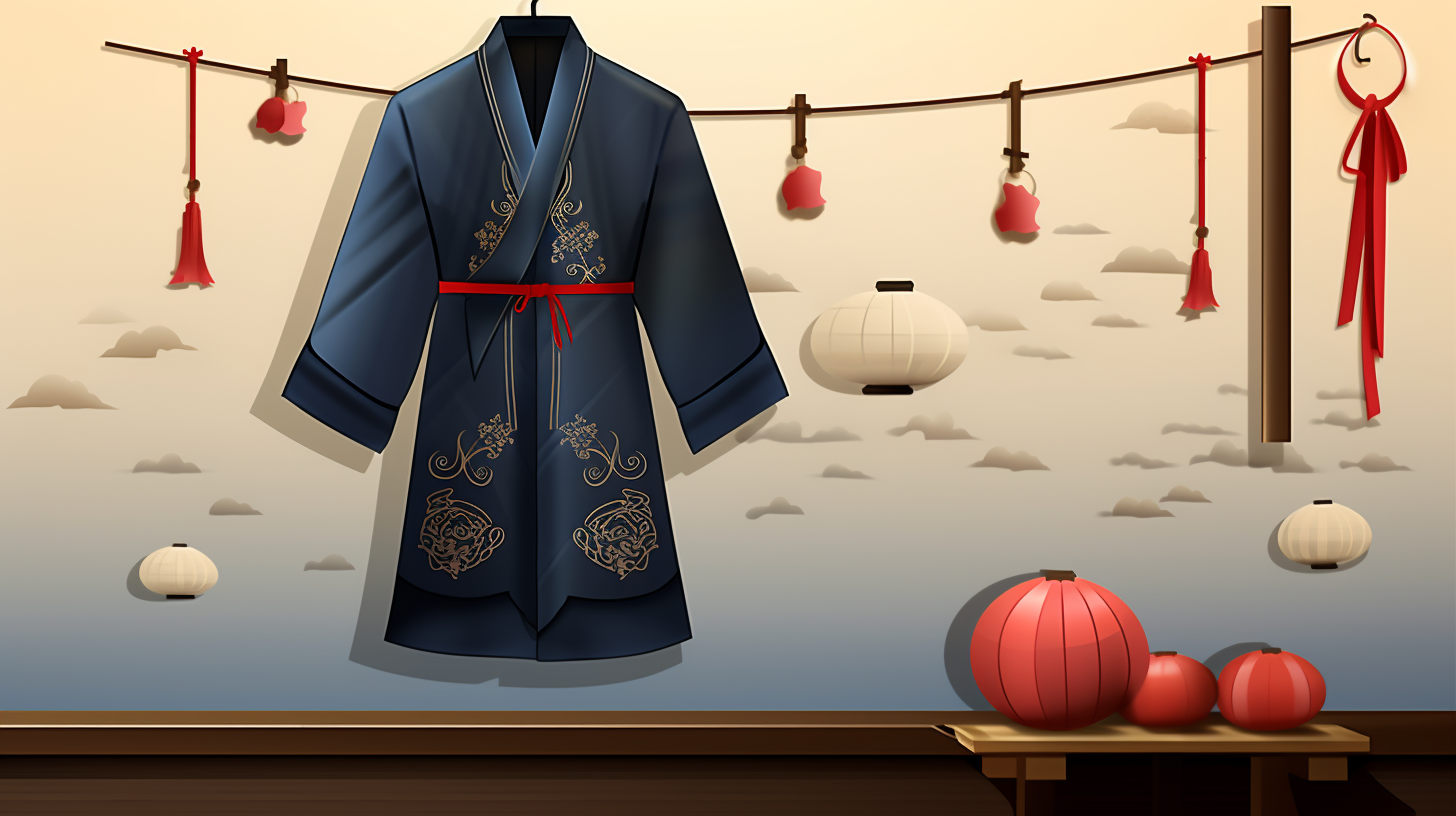 Traditional Korean Clothes and Kite in New Year Celebration