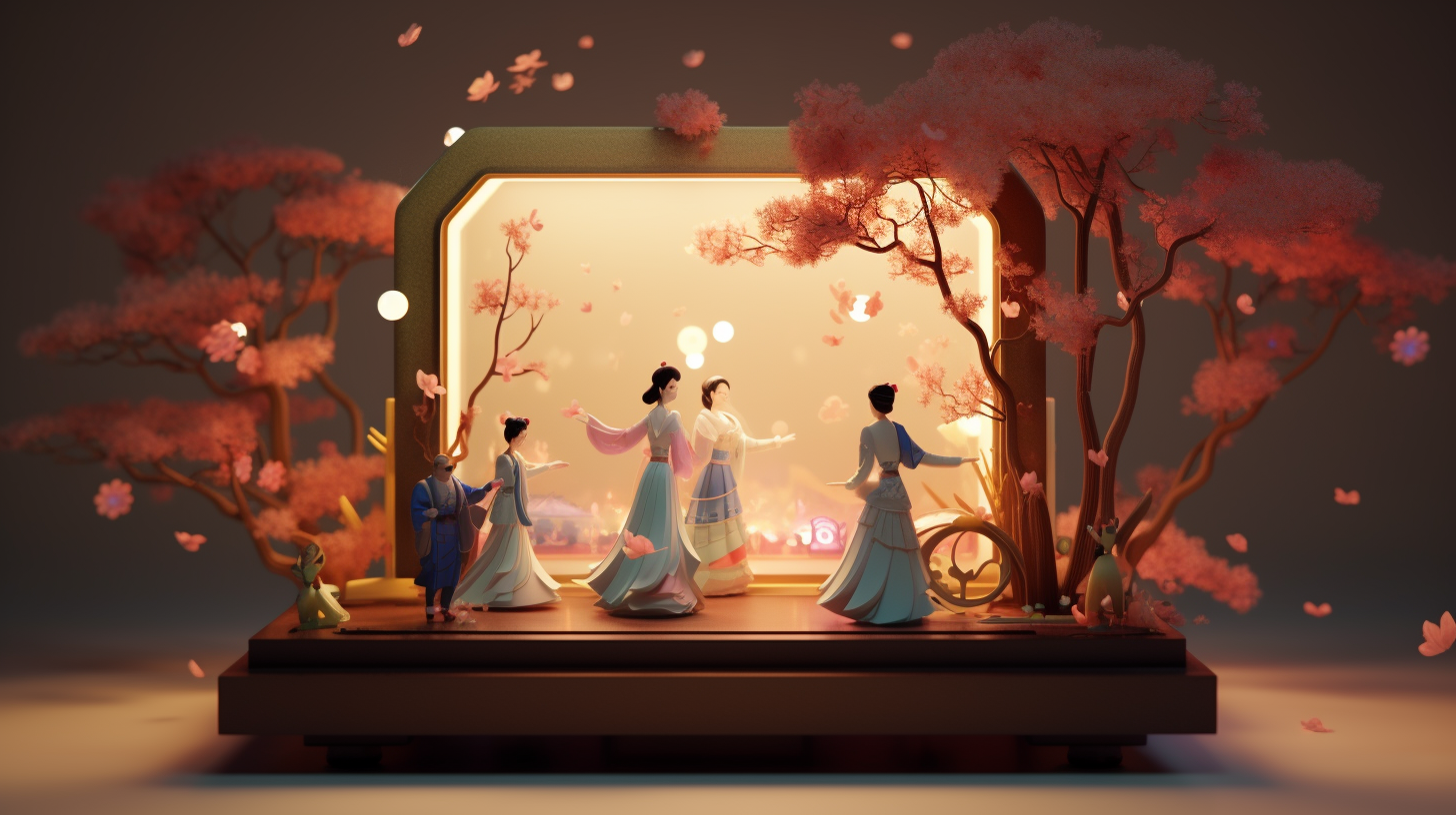 LED music box with Korean traditional dance