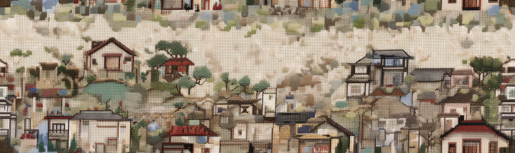 Korean wilderness embroidery quilt with orientalist style