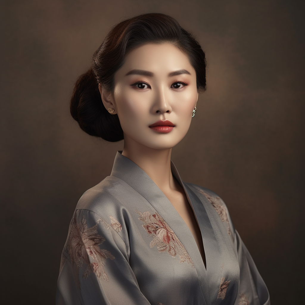 Korean woman exuding confidence and grace