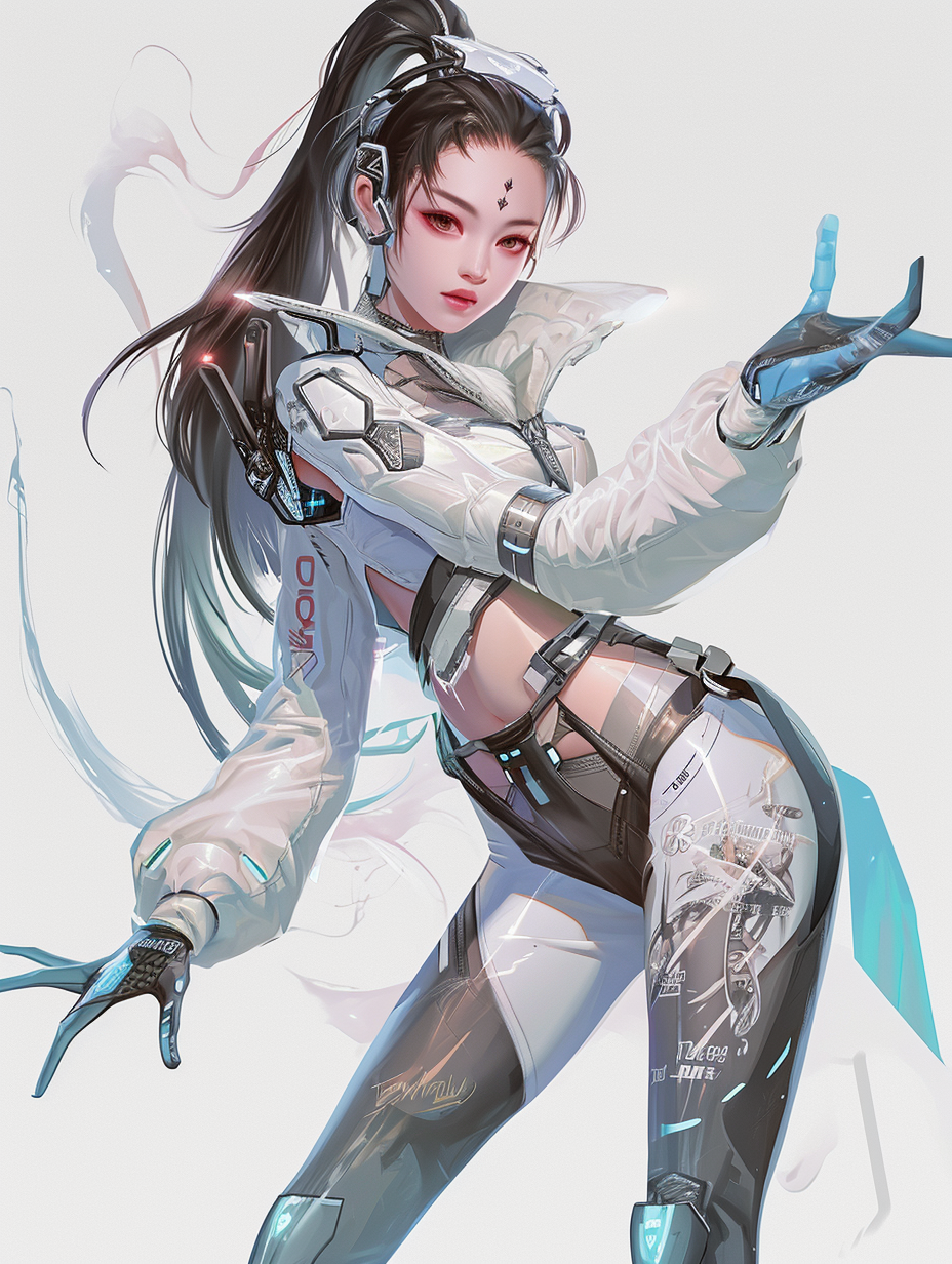 Beautiful Korean character in sci-fi game