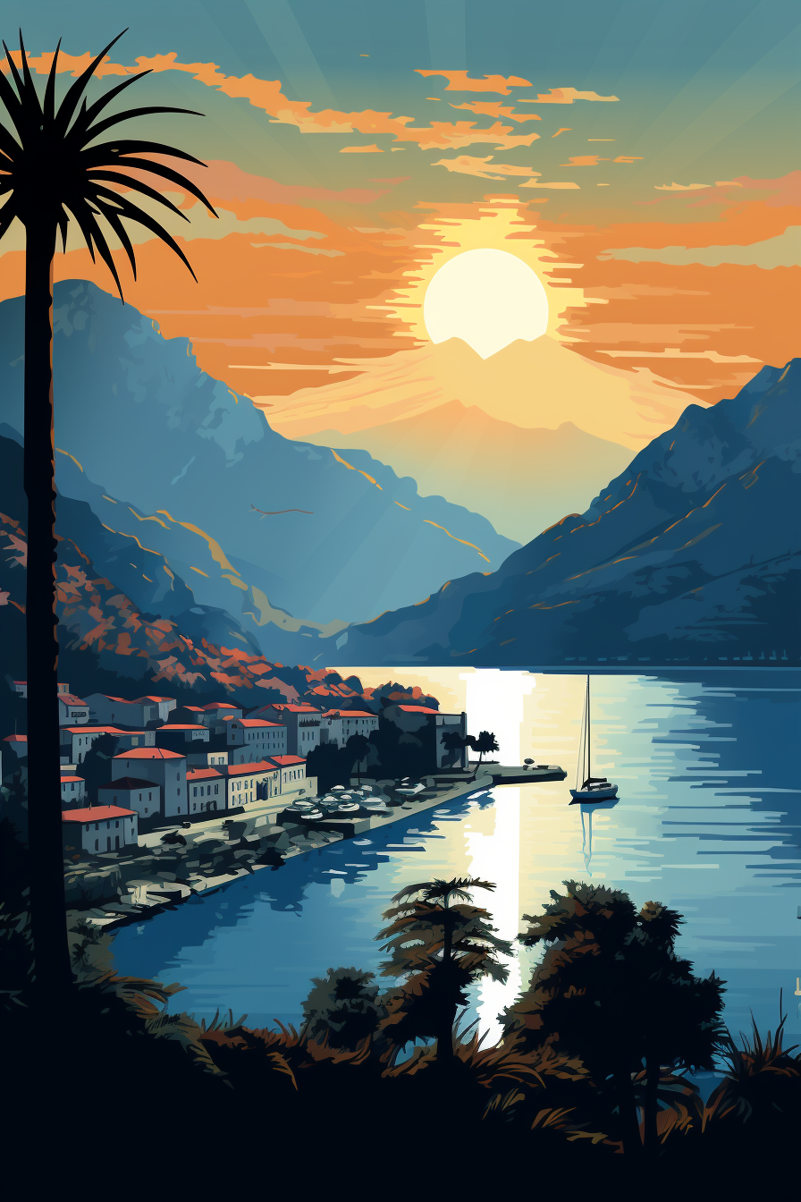 Vector illustration of Kotor Montenegro