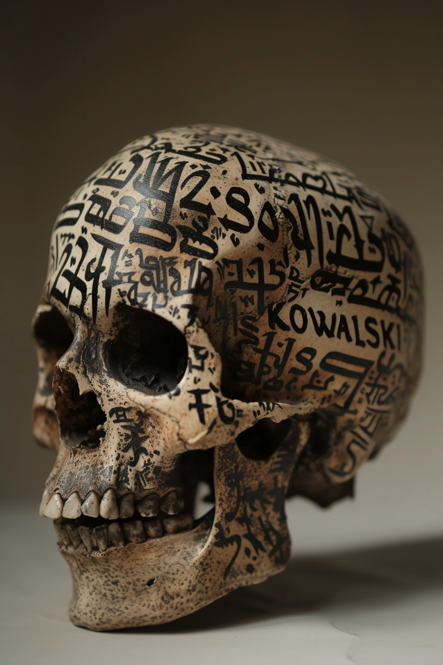 Kowalski Forgotten Abyssal Calligraphy Skull Picture