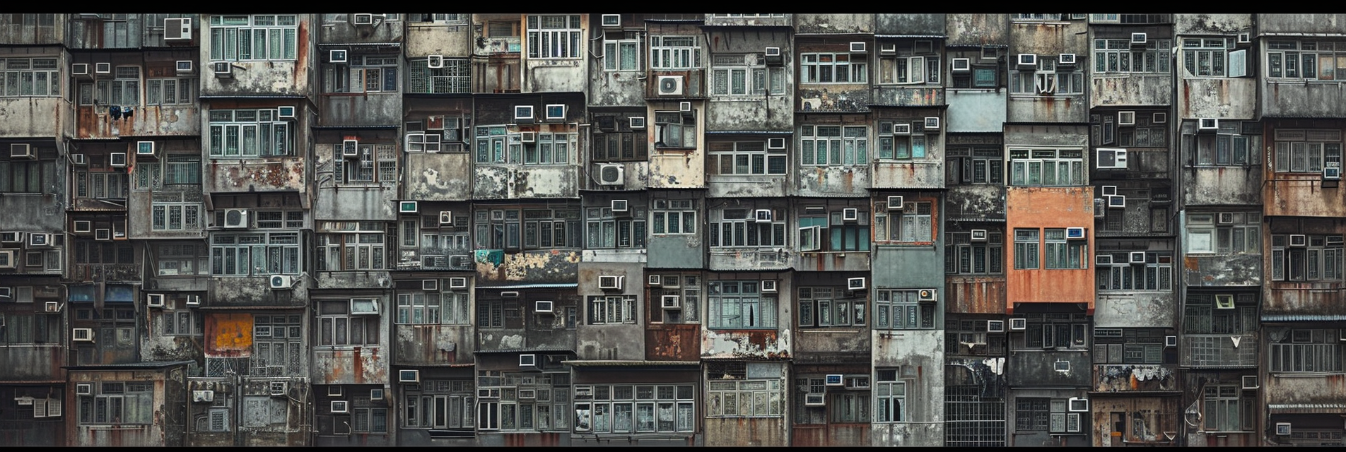 Kowloon Walled City Flat Facades Windows