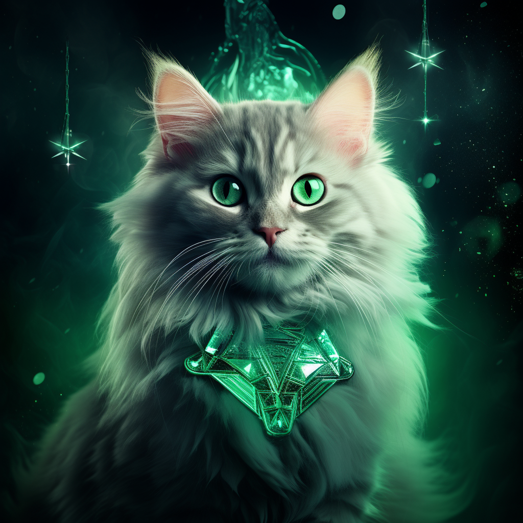 Enchanting K-pop fantasy cat with independent spirit