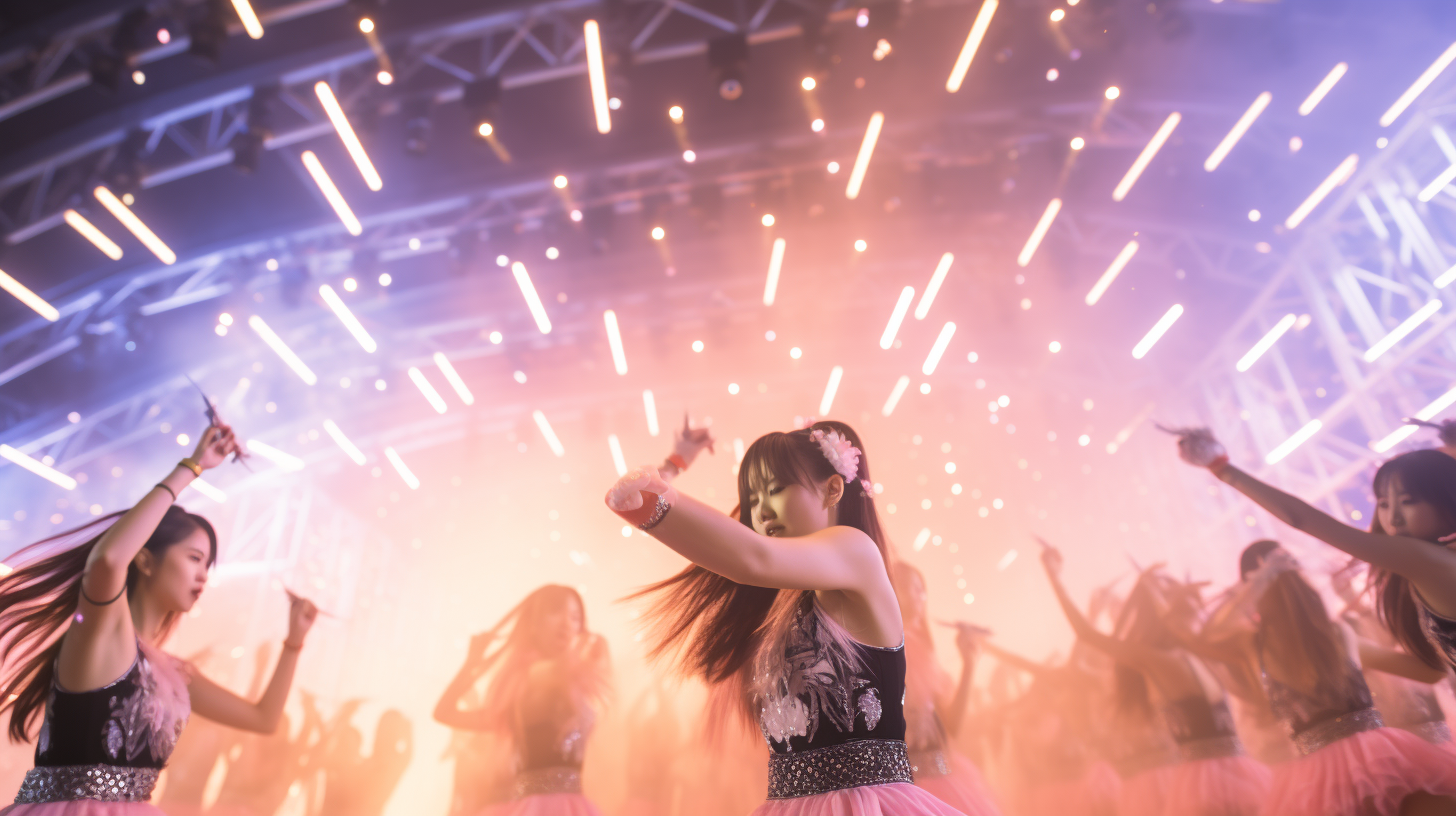 K-Pop girl group performing for fans