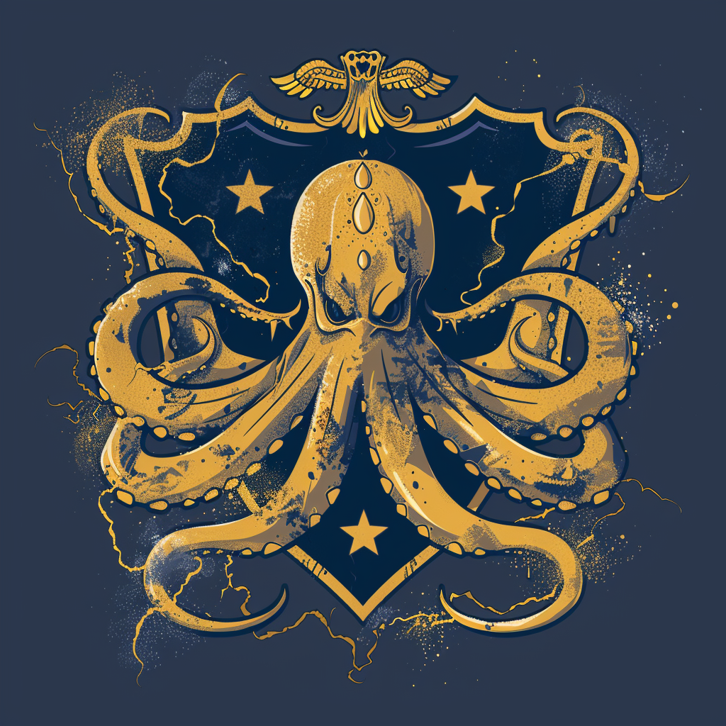 Kraken Family Crest Coat of Arms Image