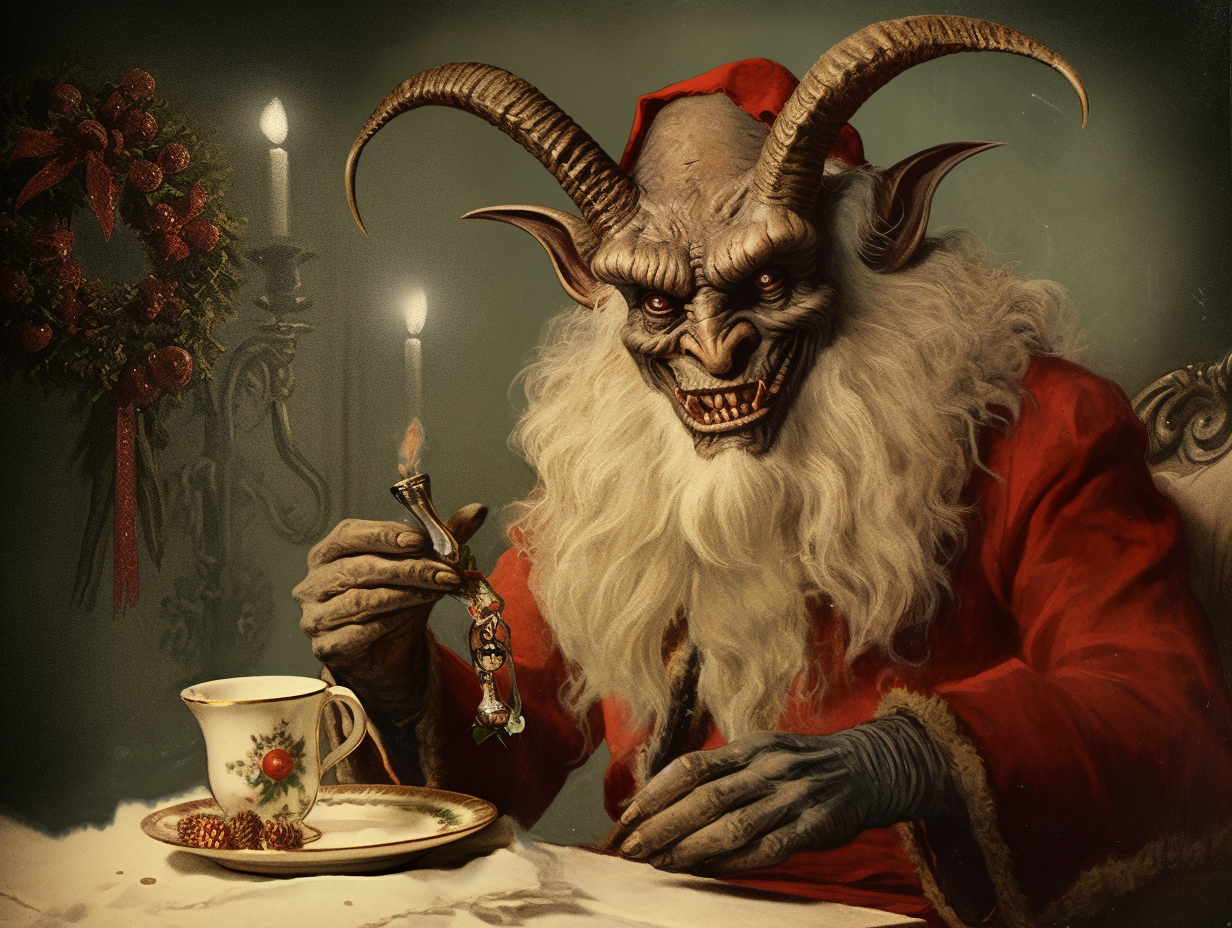 Krampus Christmas Card Parody Art