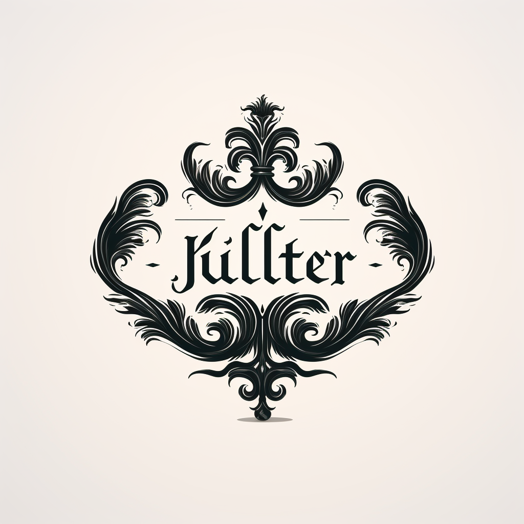 KULFER logo in calligraphy and woodcut style