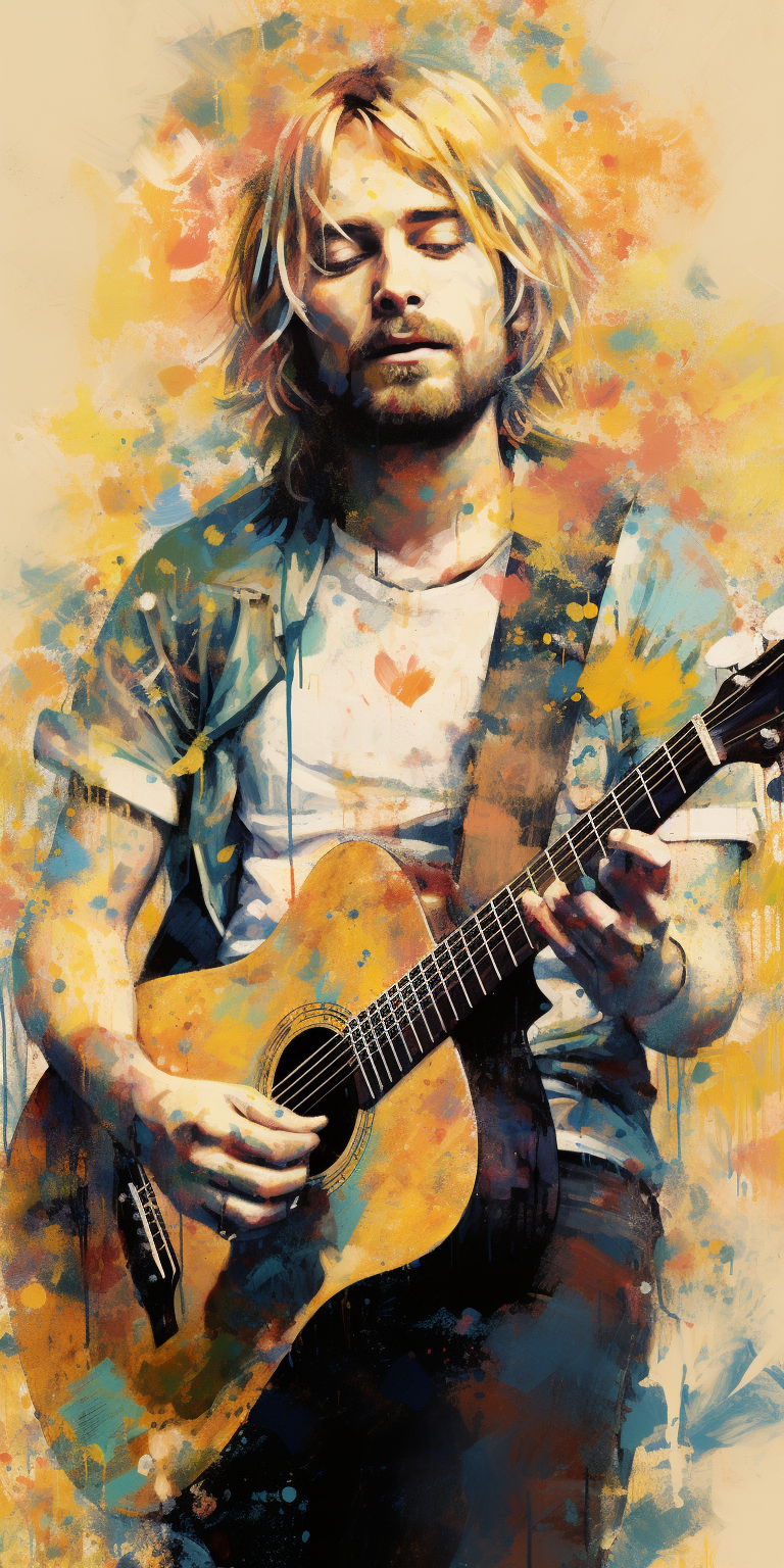 Artistic portrait of Kurt Cobain