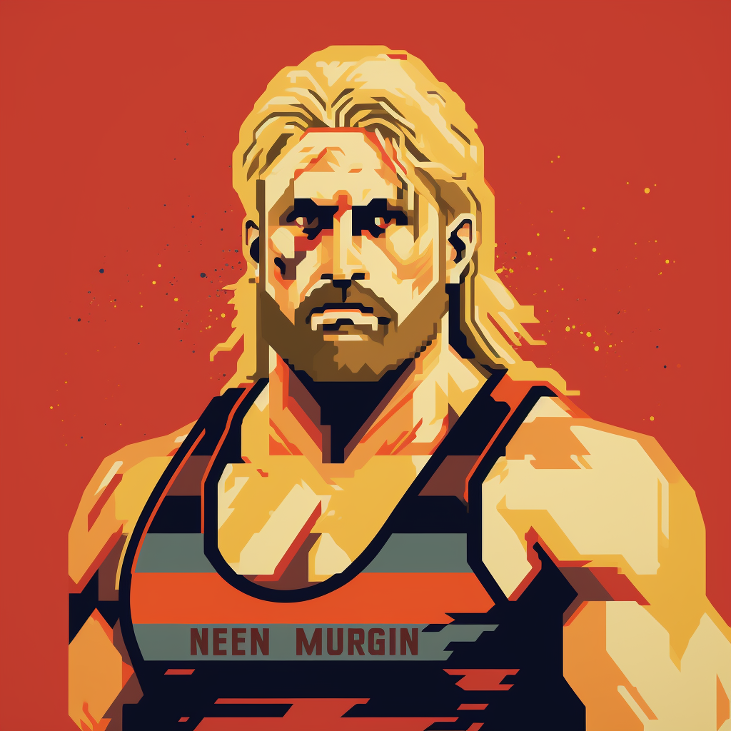 8-Bit design of wrestler Kurt Hennig