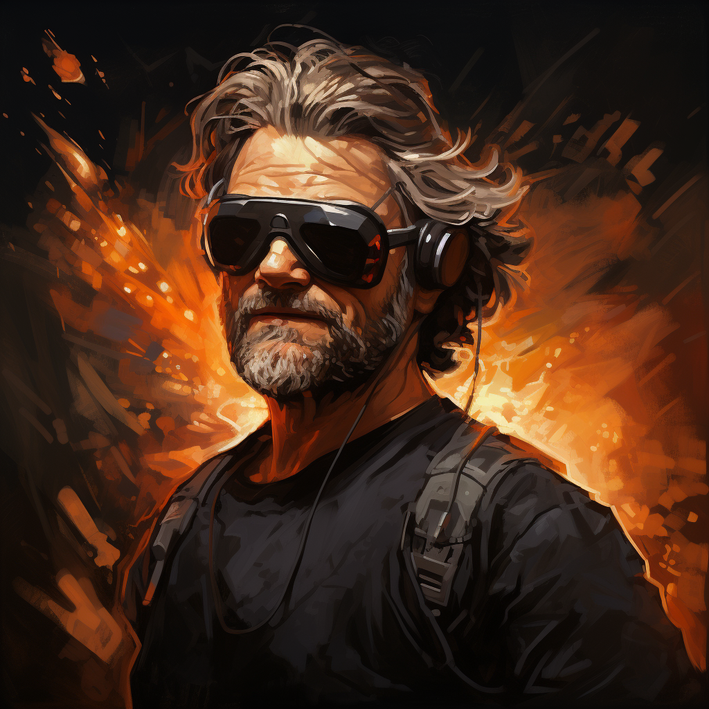 Kurt Russell fleeing from exploding boomboxes