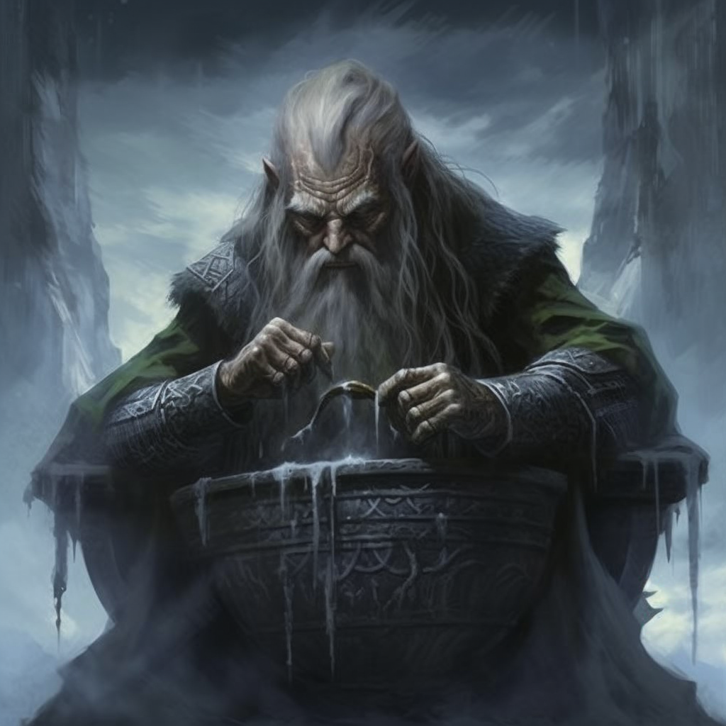 Illustration of Wise God Kvasir in Norse Mythology