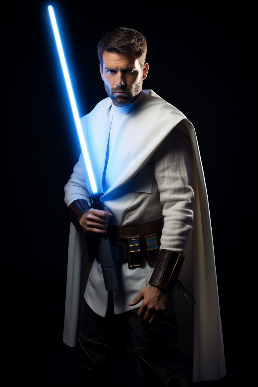 Kyle Katarn, Star Wars scoundrel with blue lightsaber