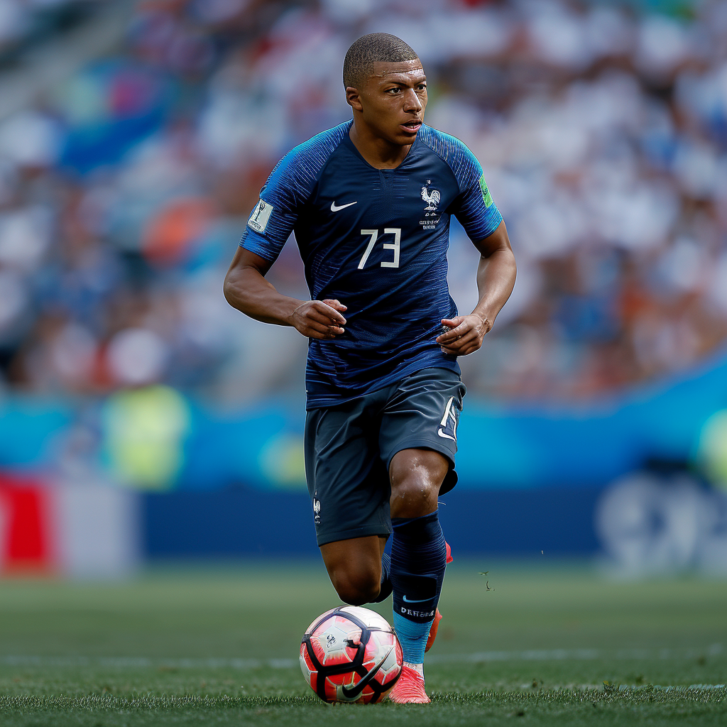 Kylian Mbappe raw action soccer player