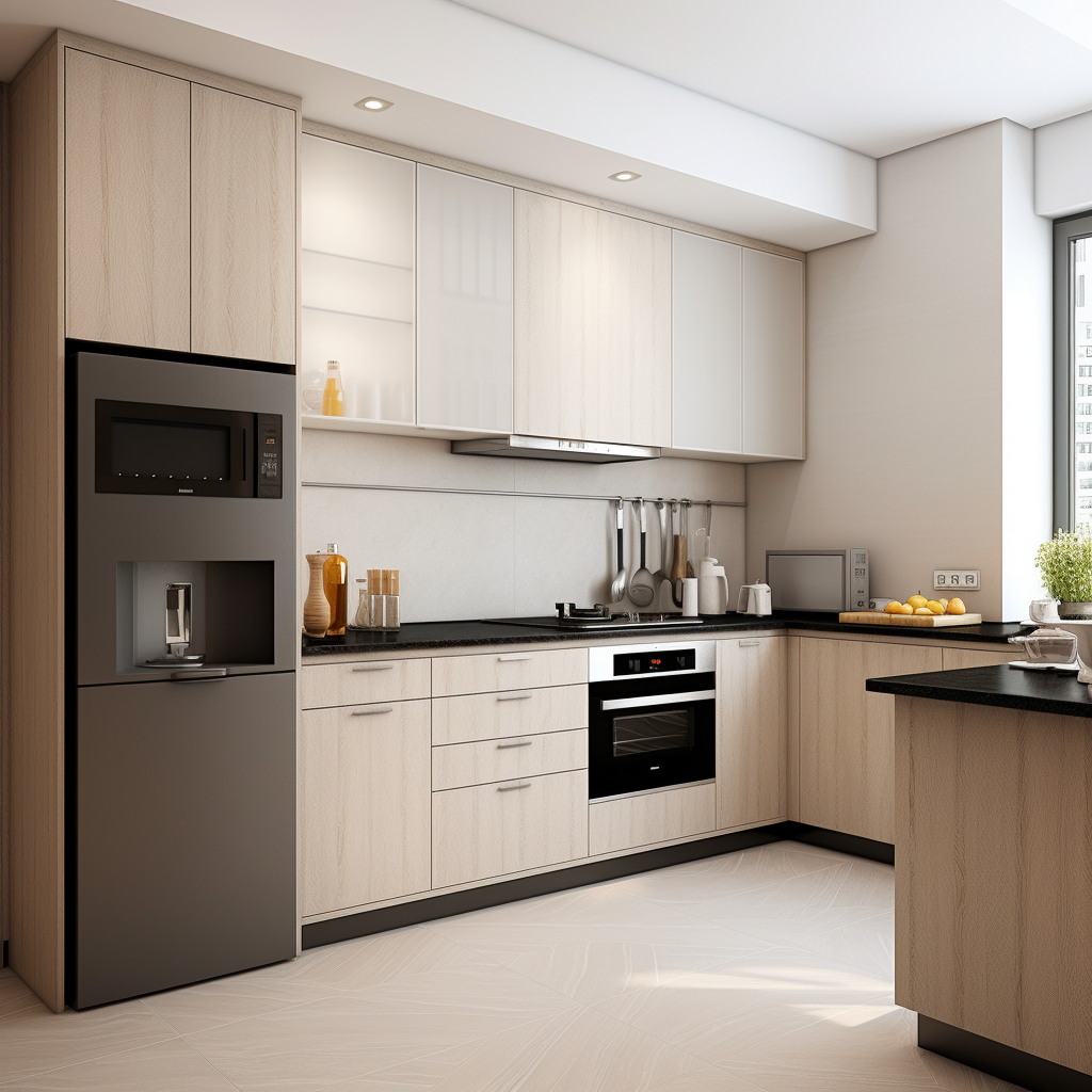 Sleek L-Shaped Kitchen Cabinet Design