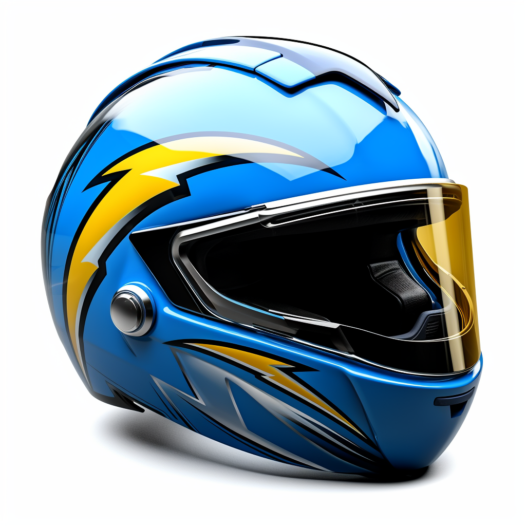 Futuristic LA Chargers Football Helmet Chrome Colors