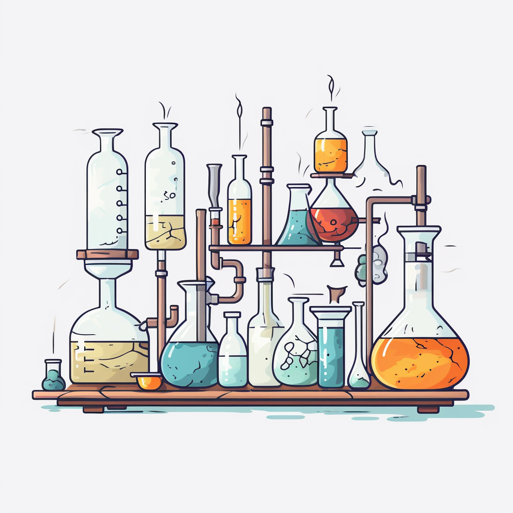 Laboratory instruments on white background