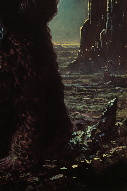 Labradoodle dark scifi fantasy cover art