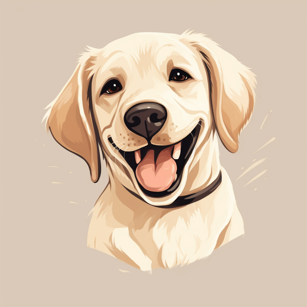 Happy Labrador Puppy Face Sketch