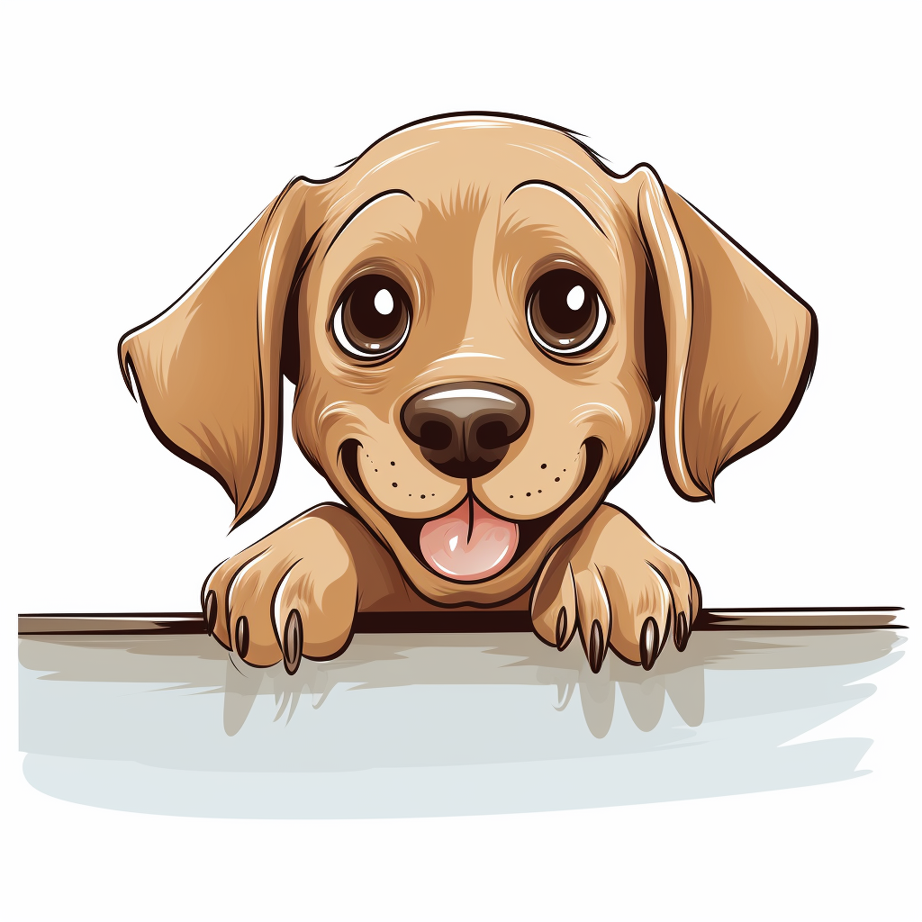 Smiling Labrador Retriever Peeking Over Table