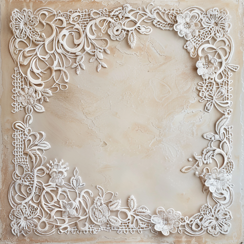 Intricate Watercolor Lace Frame Design