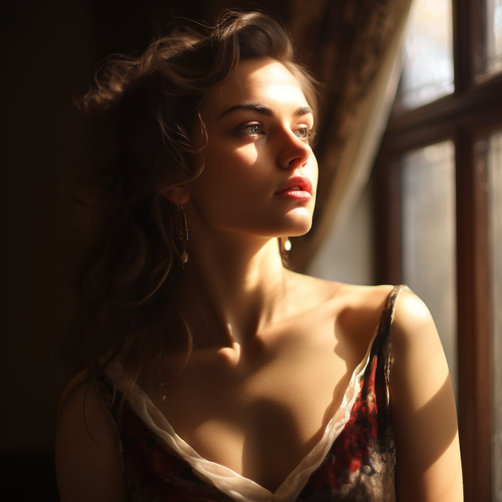 Portrait of a lady with mesmerizing cinematic lighting