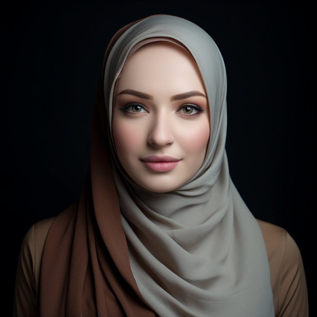 A lady with a unique identity blending hijab and no hijab