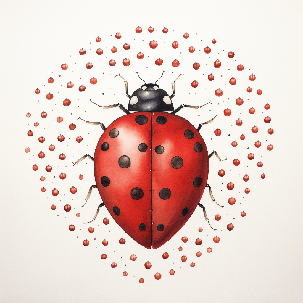 Ladybug drawing with hearts