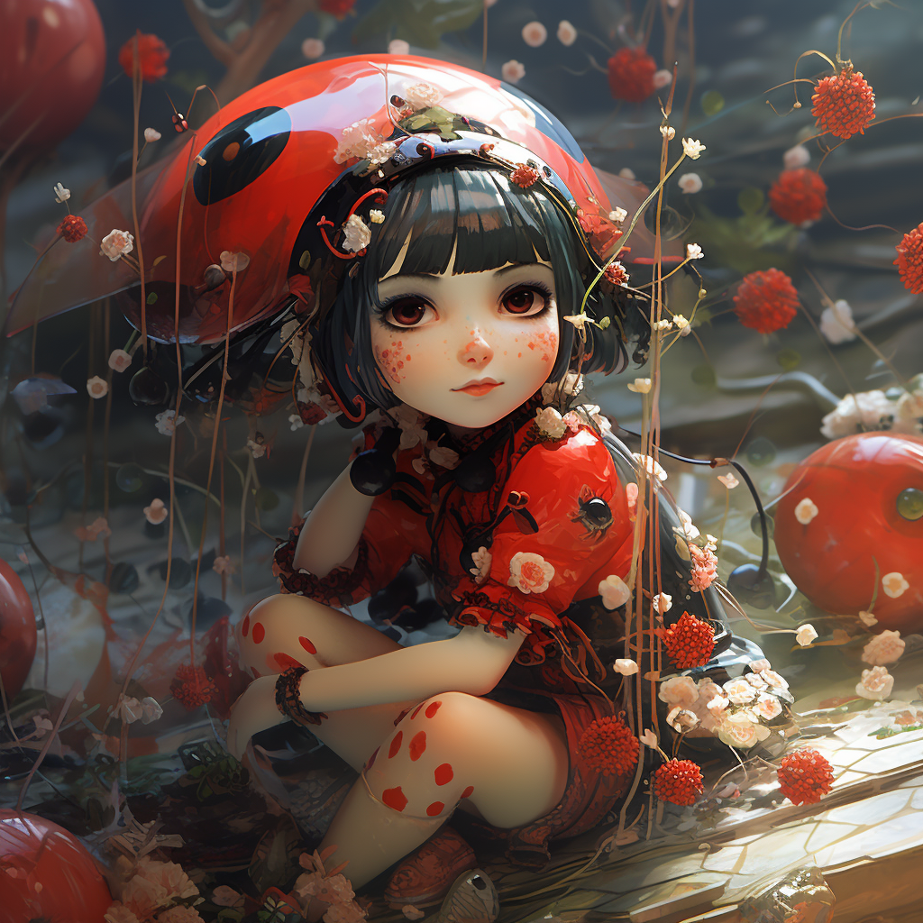 Cute ladybug kwami character image