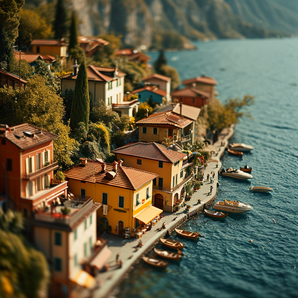 Beautiful lake Garda by Wes Anderson