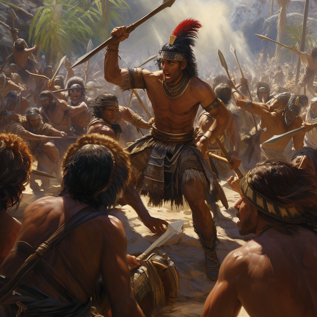 Lamanites and Nephites engaged in epic battle