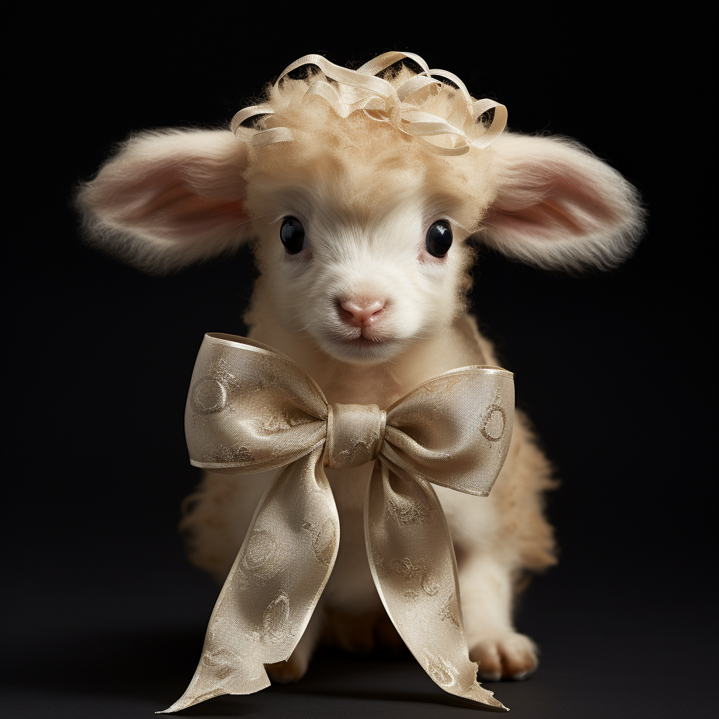 Cute bow for small lamb