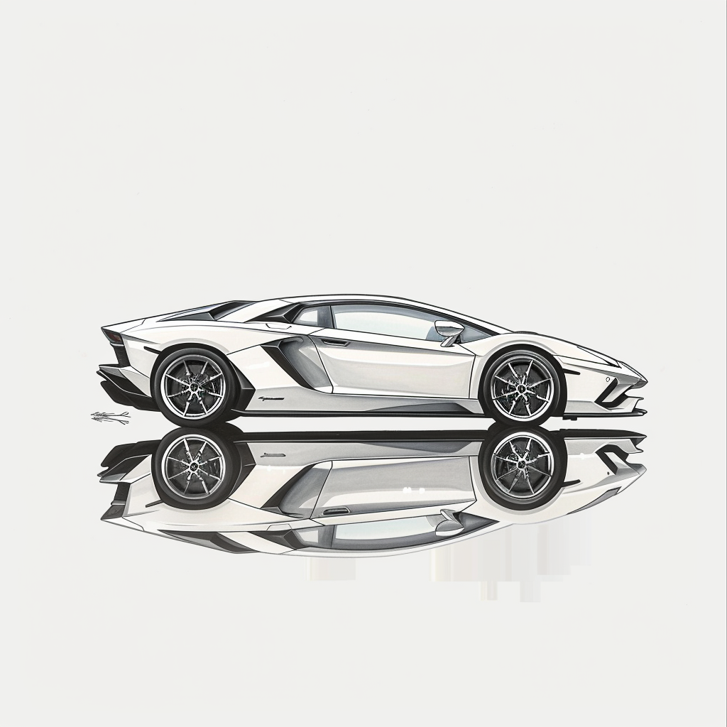 Lamborghini Aventador Cartoon White