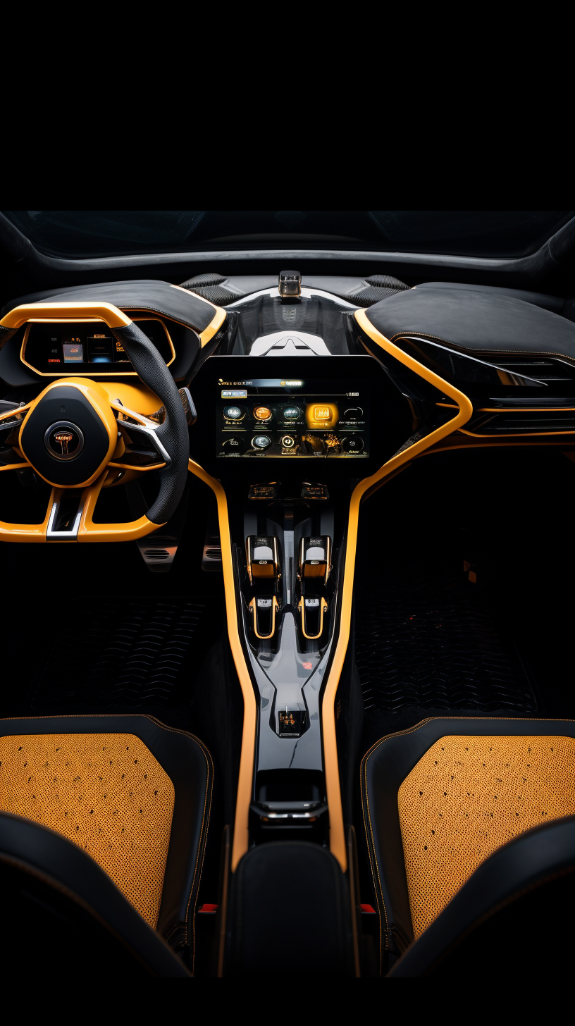 Lamborghini car interior futuristic design