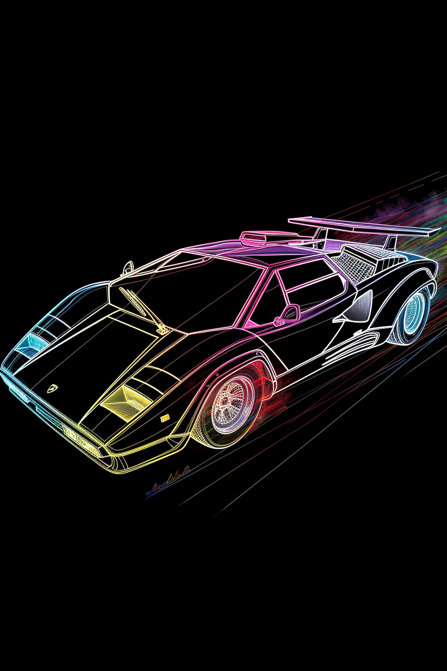 Lamborghini Countach Abstract Design