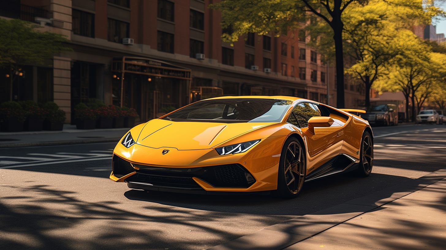 Detailed Lamborghini Huracan Performante parked on NYC street